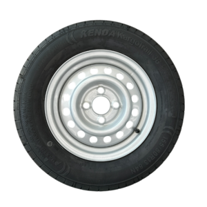 Perävaunun pyörä 155R13 M+S 4x100 tasapainotettu teräsvanteella