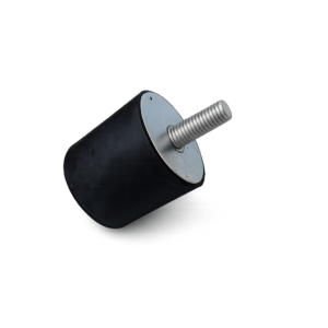 Perävaunun lehtijousen pohjaanlyöntikumi M8-kierteellä, halkaisija 40 mm ja korkeus 58 mm